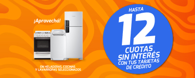 Hasta 12 CSI en HELADERAS, COCINAS y LAVARROPAS